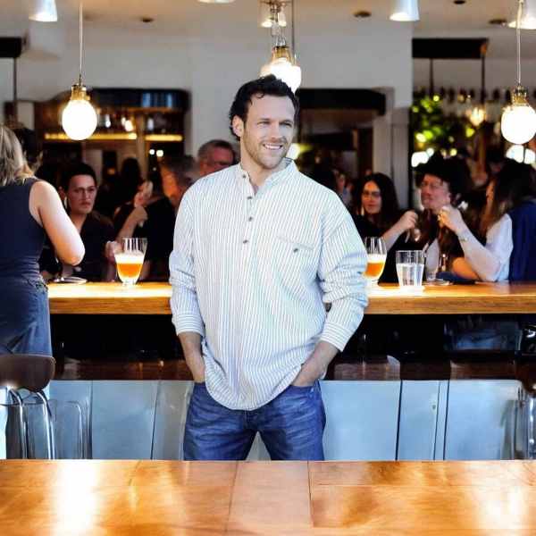 Cotton Grandfather Shirt - Blue with White Stripe - Made in Ireland - Grandfather Shirts