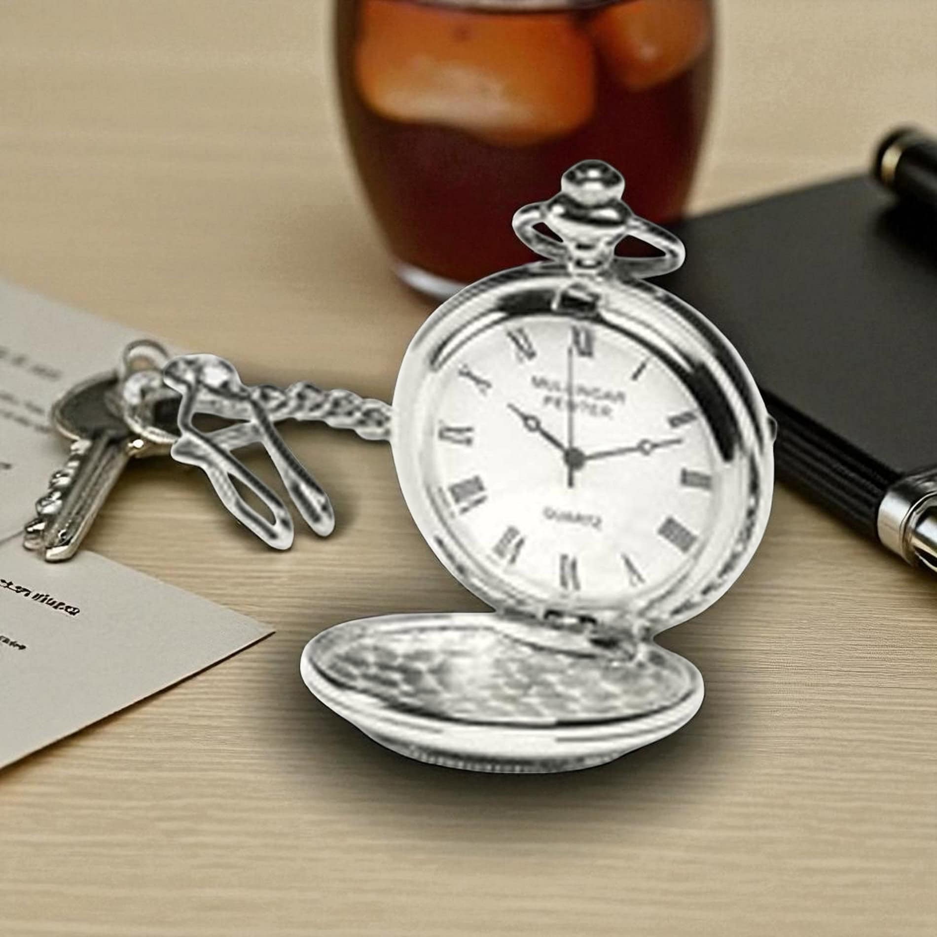 Mullingar Pewter Pocket Watch – Celtic Spirals Design - Irish Gifts - Image 1