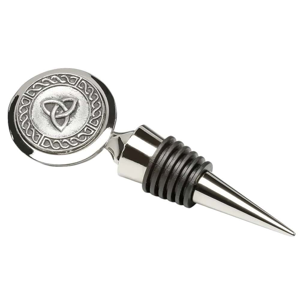 Trinity Knot Wine Stopper – Handmade in Ireland Mullingar Pewter - Accessories - Image 1