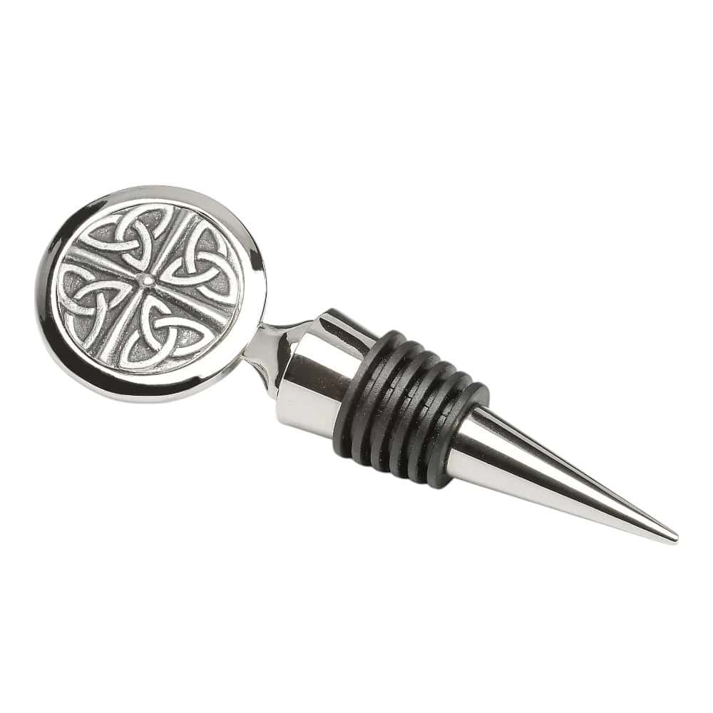 Four Trinity Knots Wine Stopper – Handmade Irish Pewter - Accessories - Image 1