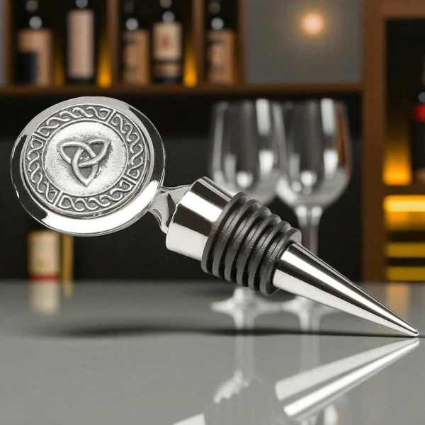 Trinity Knot Wine Stopper – Handmade in Ireland Mullingar Pewter - Accessories