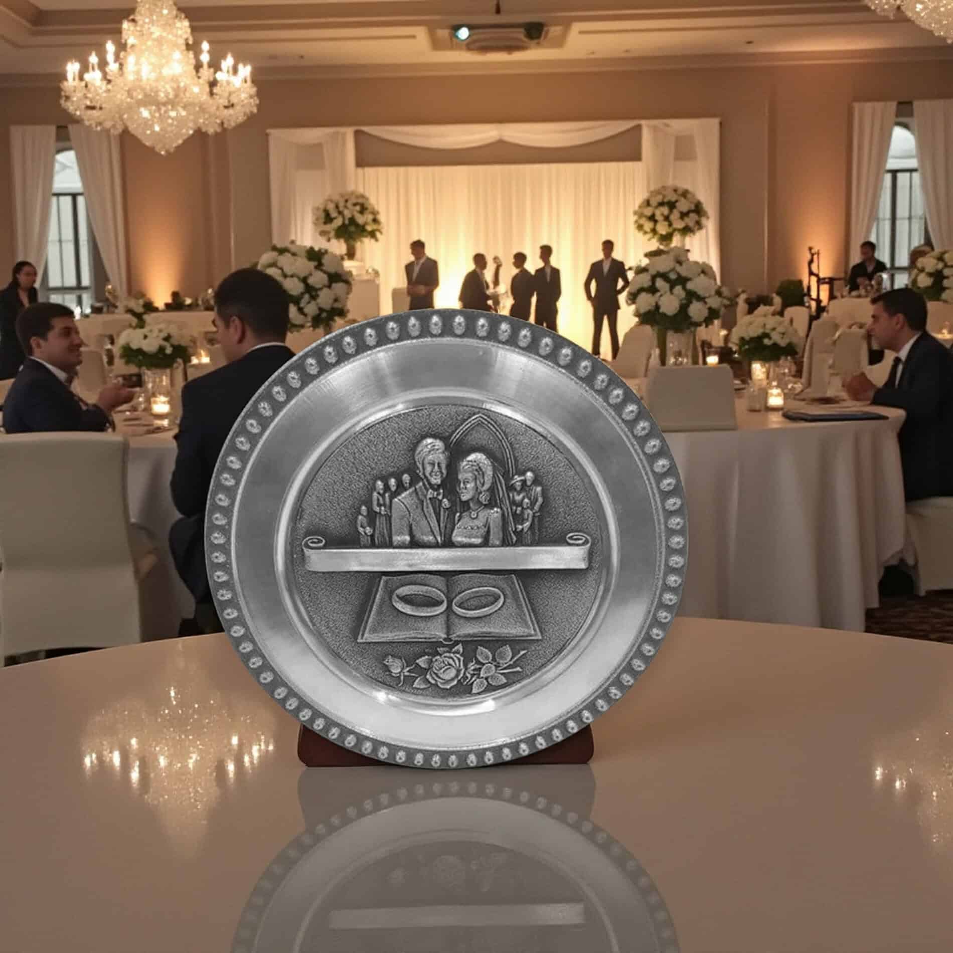 Mullingar Pewter Wedding Plaque – Personalised Irish Gift - Irish Gifts