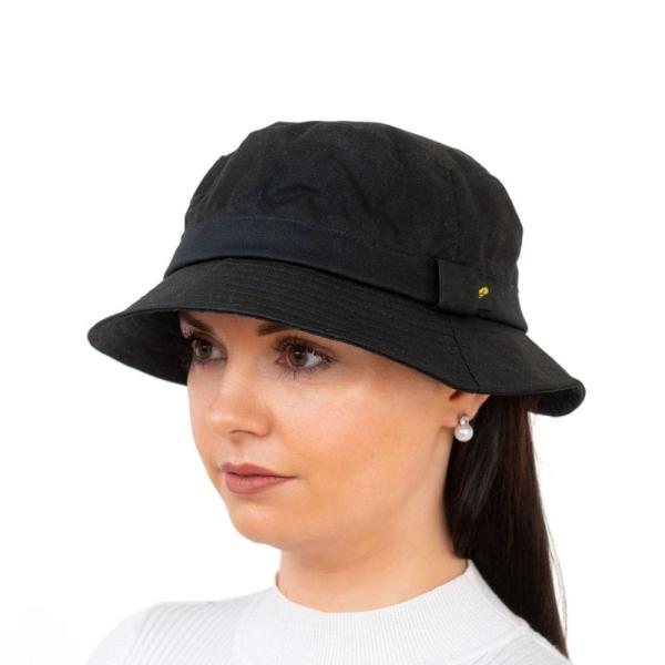 Black Waxed Cotton Walking Hat - Hats | Caps | Clothing