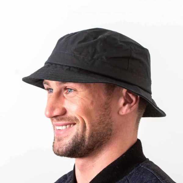 Navy Waxed Cotton Walking Hat - Hats | Caps | Clothing