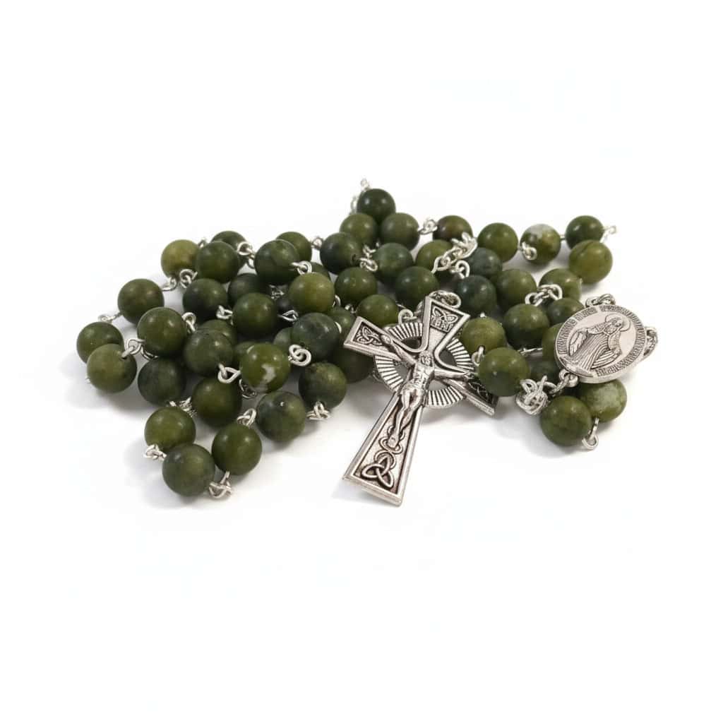 Connemara Marble Rosary Beads – 8mm - Made in Galway - Accessories