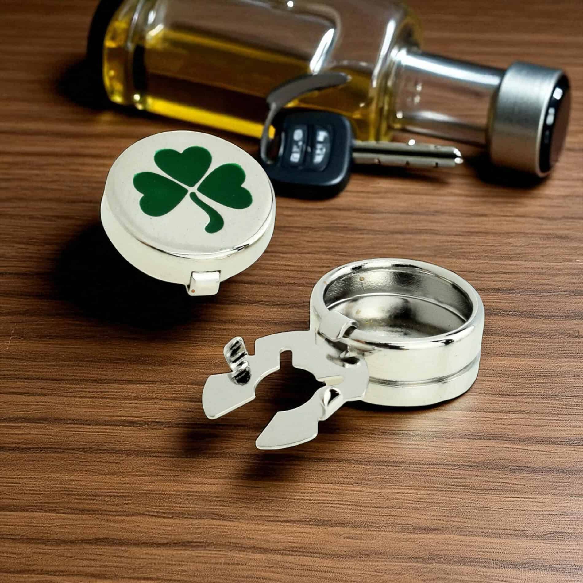 Shamrock Button Covers – Silver Tone - Alternative to Cufflinks - Accessories