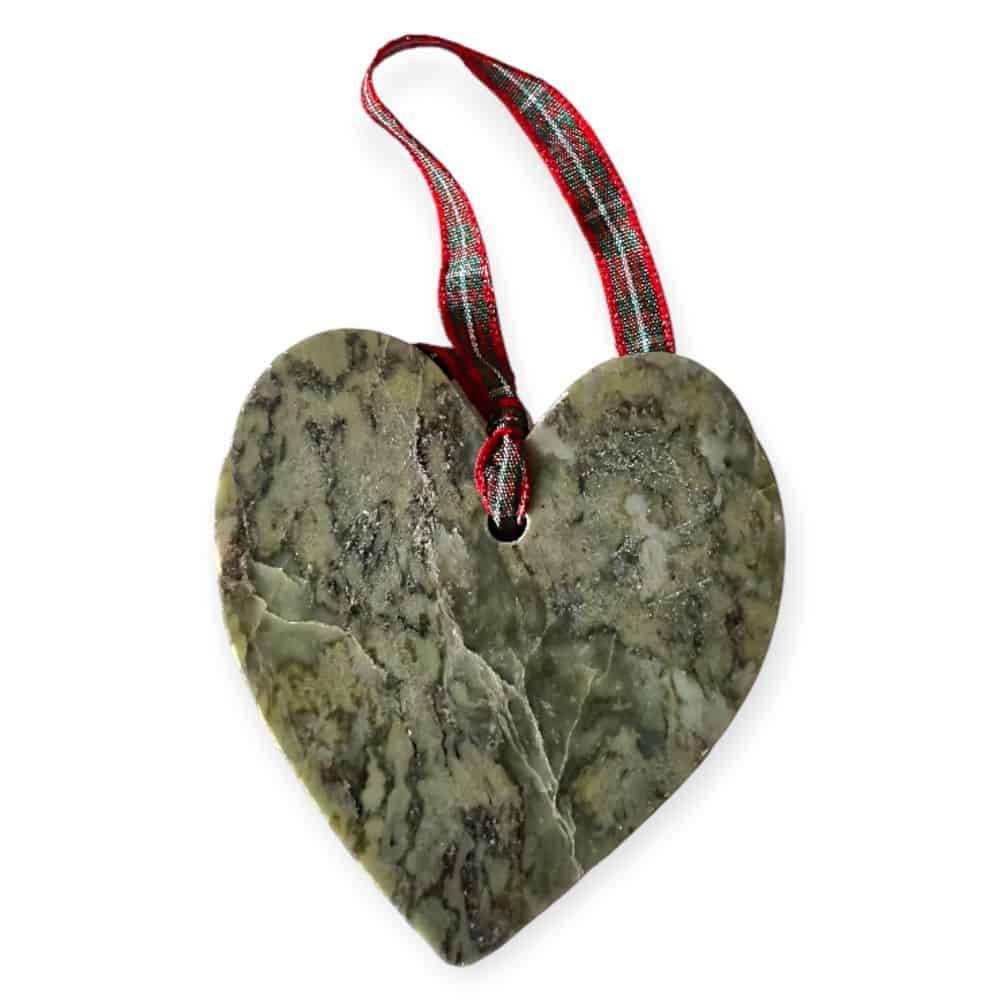 Connemara Marble Heart Christmas Ornament – Handmade in Ireland - Accessories