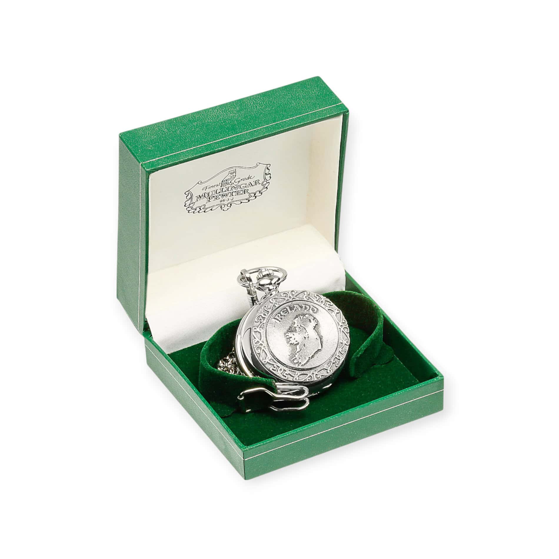 Mullingar Pewter Pocket Watch – Map of Ireland Design - Irish Gifts - Image 2
