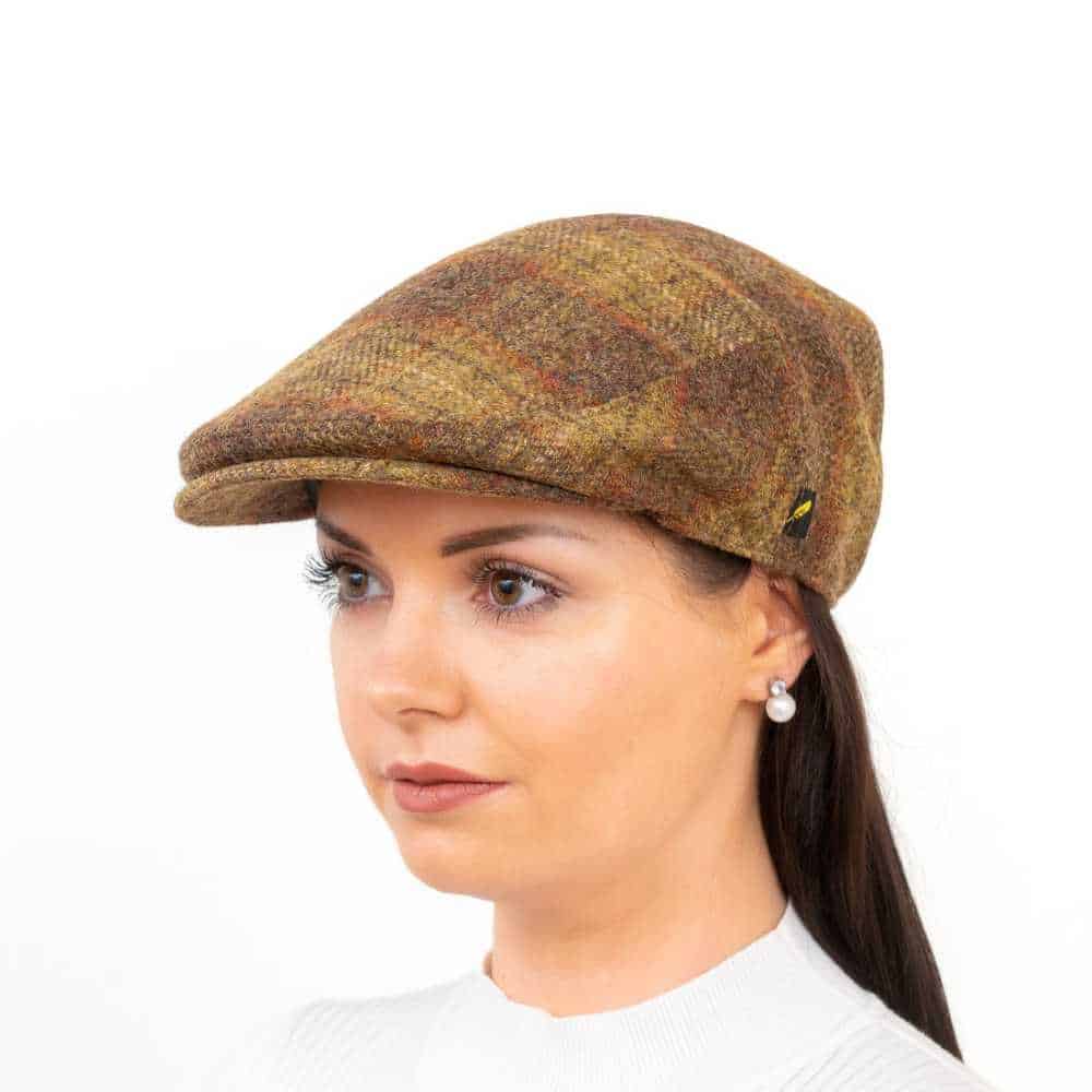 Aran Irish Tweed Cap – Rustic Check Stretch Fit - Hats | Caps | Clothing