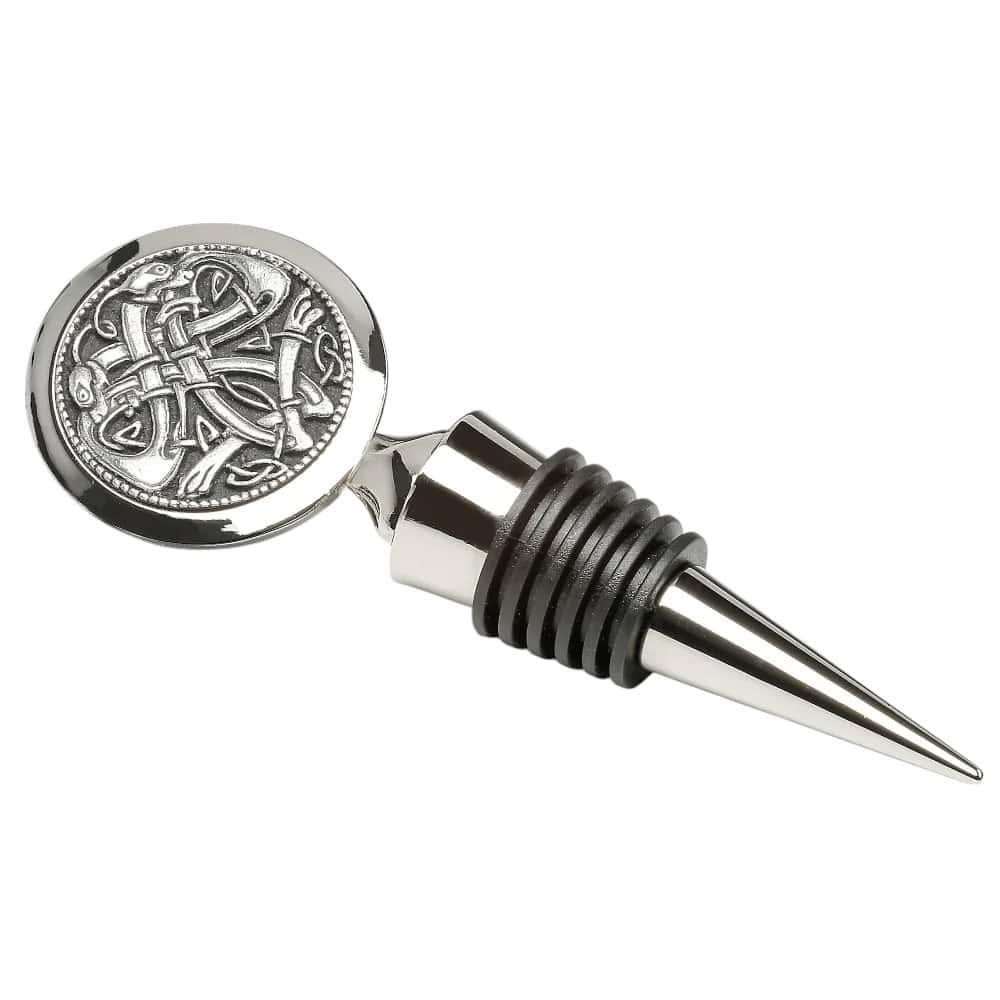 Book of Kells Wine Stopper – Celtic Design by Mullingar Pewter - Accessories - Image 1