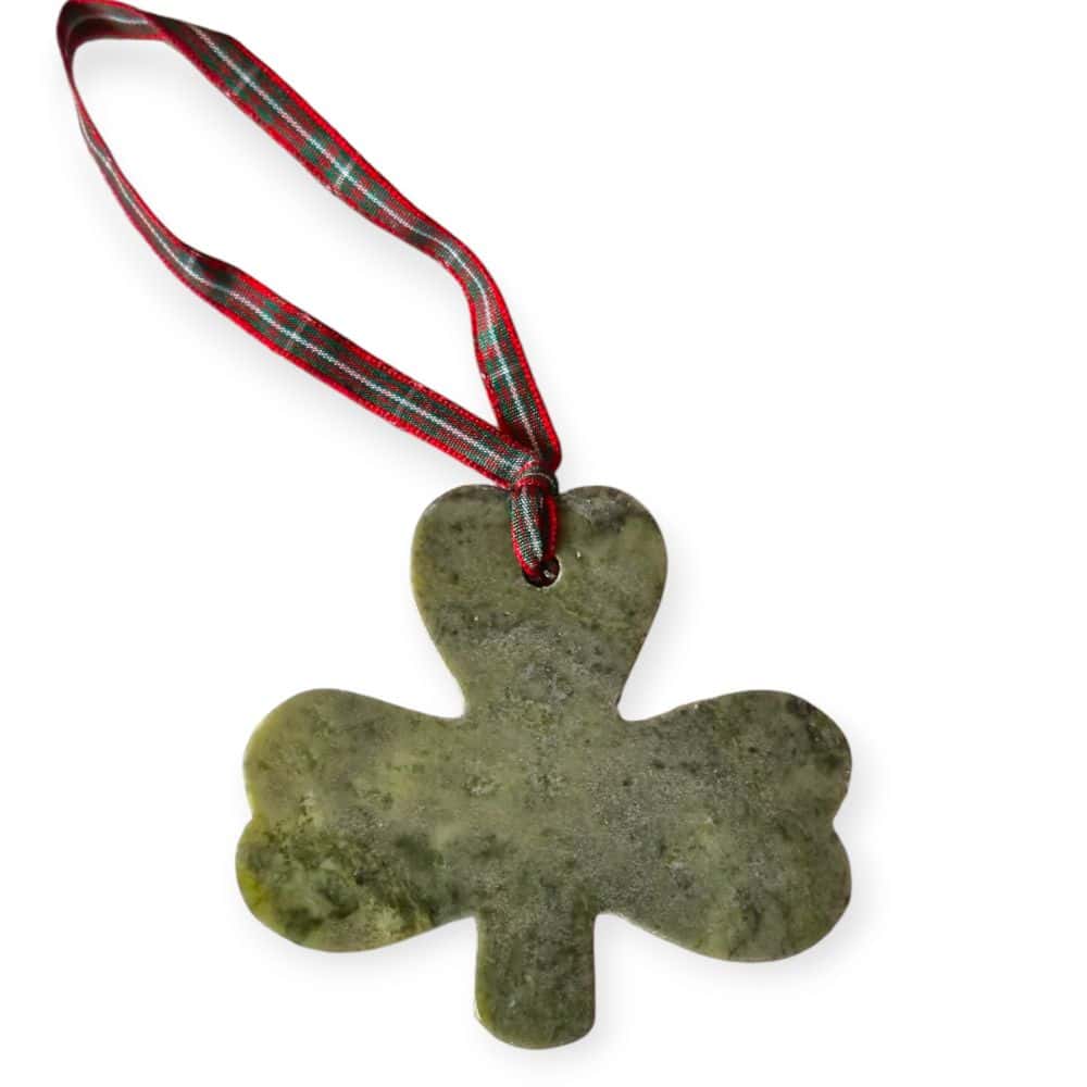 Connemara Marble Shamrock Christmas Ornament – Handmade in Ireland - Accessories
