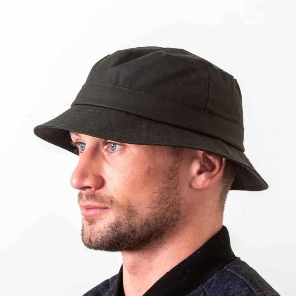 Green Waxed Cotton Walking Hat - Hats | Caps | Clothing
