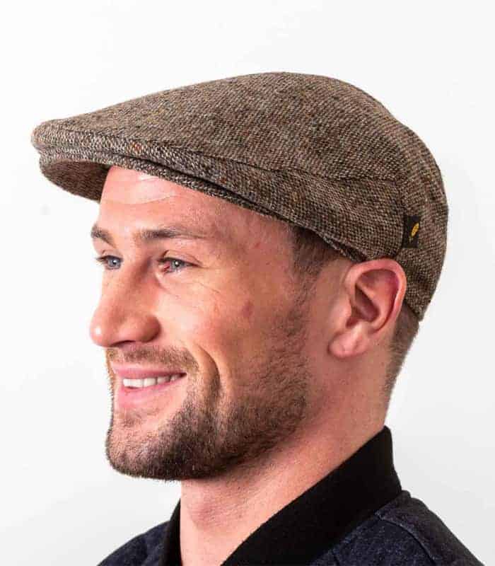 Donegal Tweed Flat Cap - Salt and Pepper Brown - Donegal Tweed