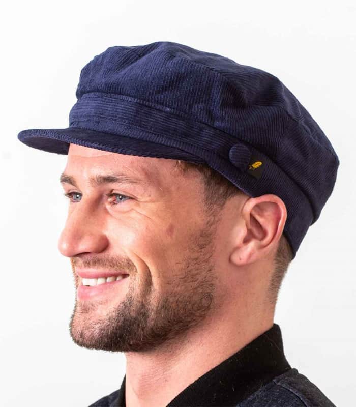 Navy Blue Corduroy Skipper Cap - Hatman of Ireland - Hats | Caps | Clothing