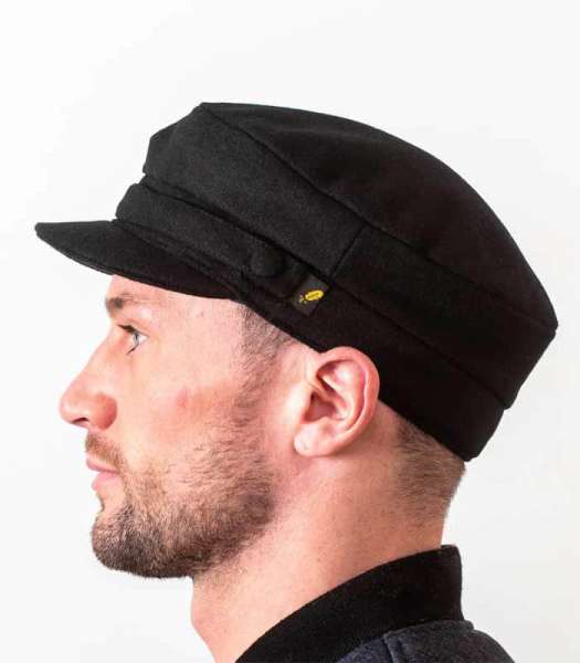 Black Melton Skipper Cap - Hatman of Ireland - Hats | Caps | Clothing