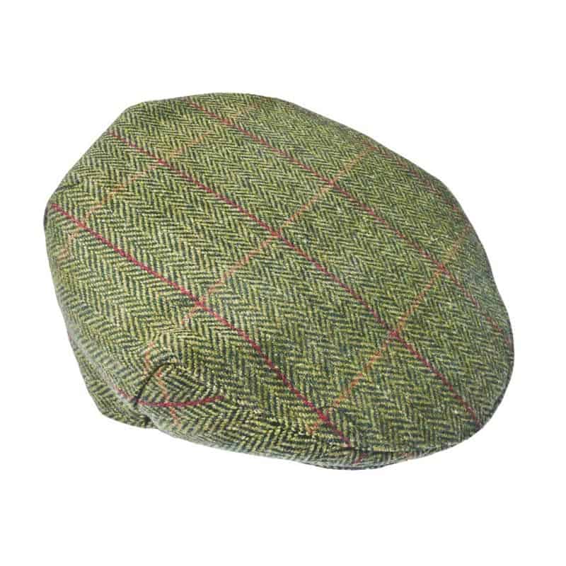 Green Over-check Yorkshire Tweed Flat Cap – Dubliner Style - Hats | Caps | Clothing - Image 1