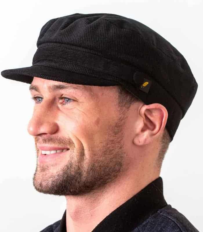 Black Corduroy Skipper Cap - Hatman of Ireland - Hats | Caps | Clothing