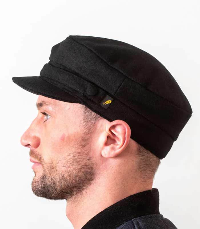 Black Melton Skipper Cap - Hatman of Ireland - Hats | Caps | Clothing