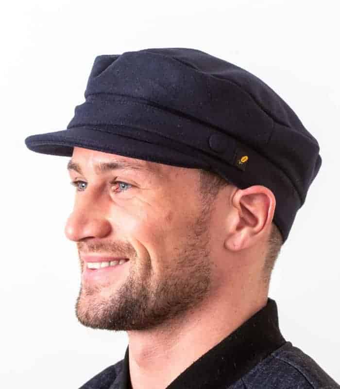 Navy Melton Skipper Cap - Hatman of Ireland - Hats | Caps | Clothing