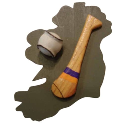 Hurling Fridge Magnet - Clare - Saffron and Blue - Decorative Bar Stuff