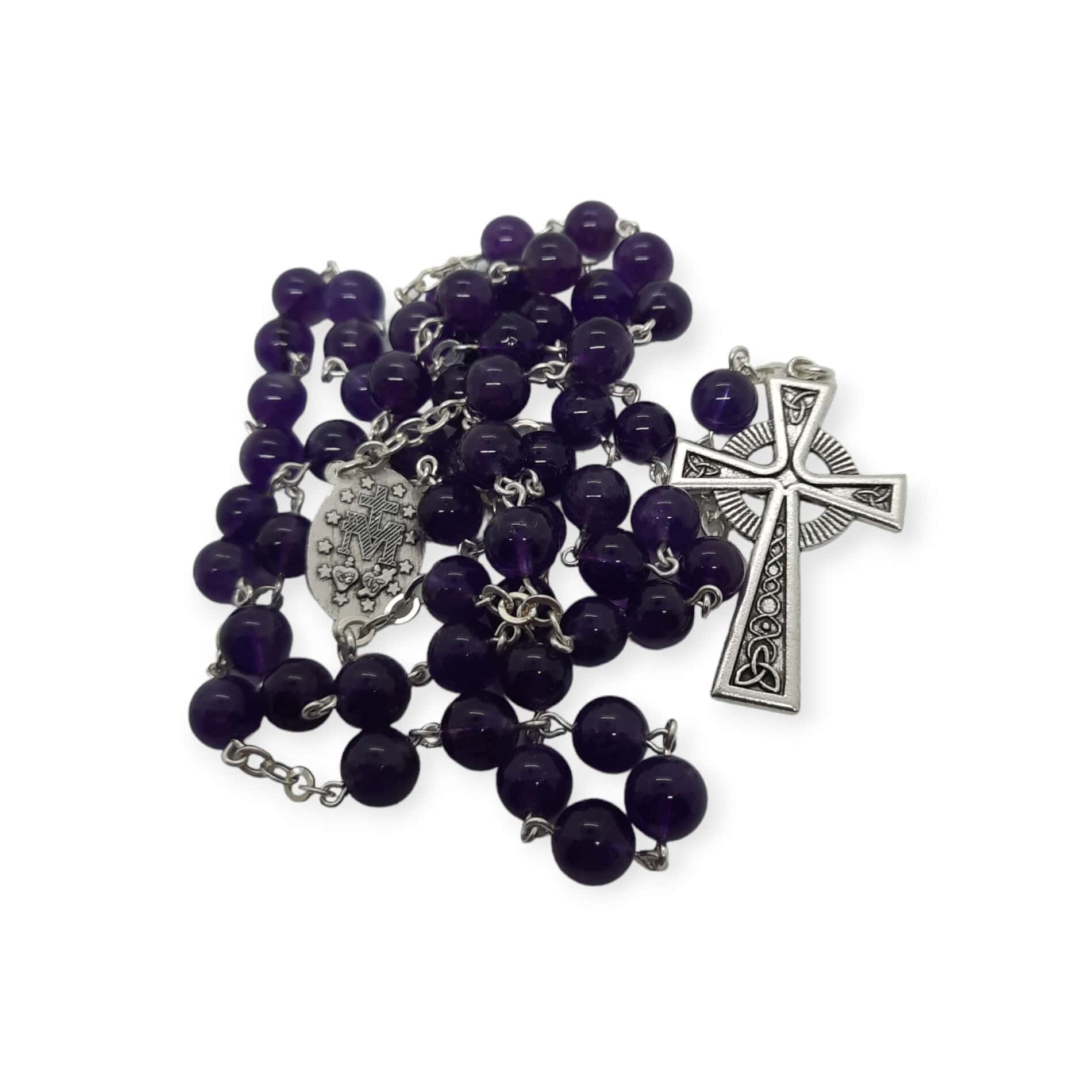 Amethyst Rosary Beads – 8mm - Made in Galway - Accessories - Image 1