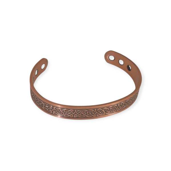 Celtic Copper Bangle with 6 Neodymium Magnets – Adjustable - Irish Gifts - Image 1