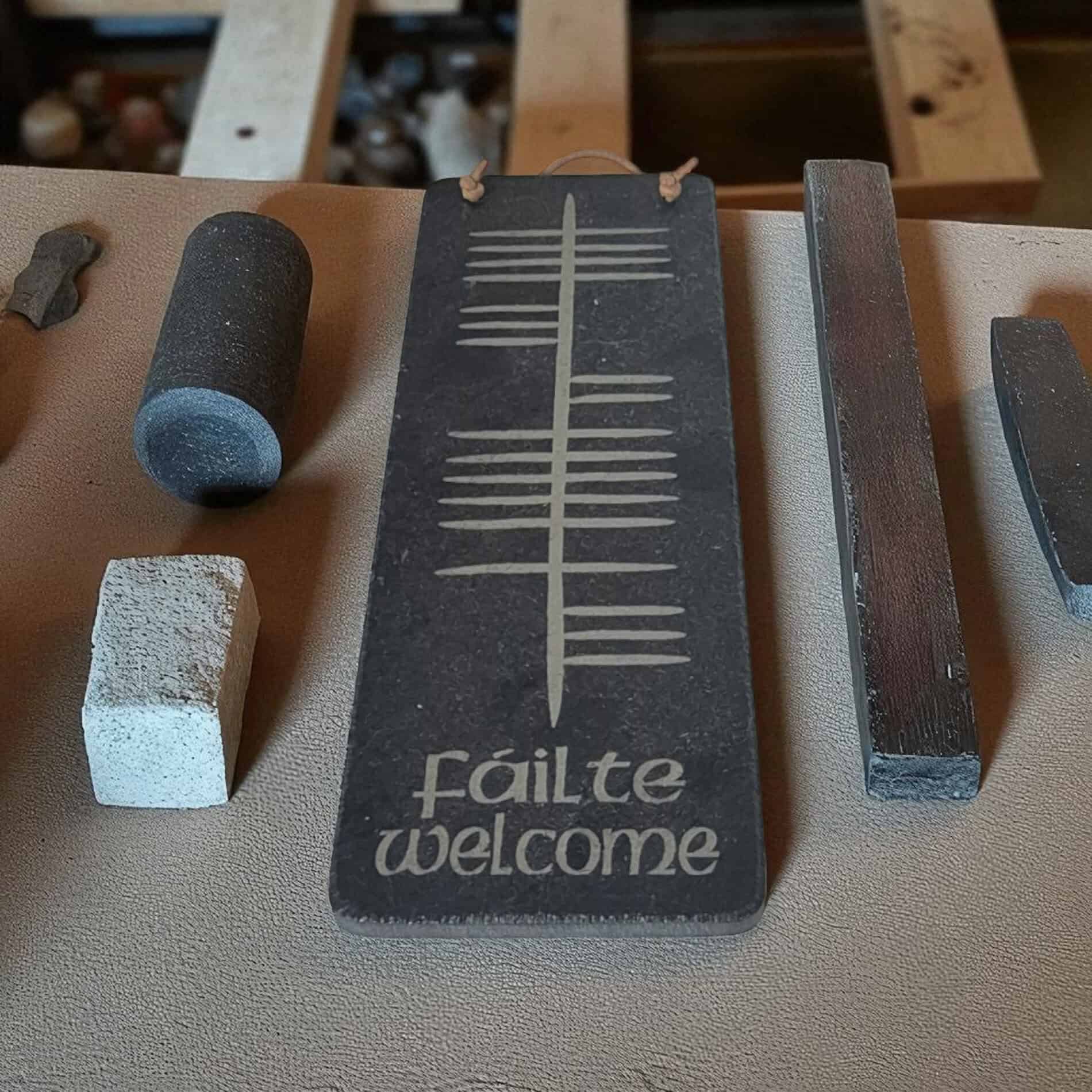 Irish Slate Ogham Plaque – Fáilte (Welcome) - Accessories