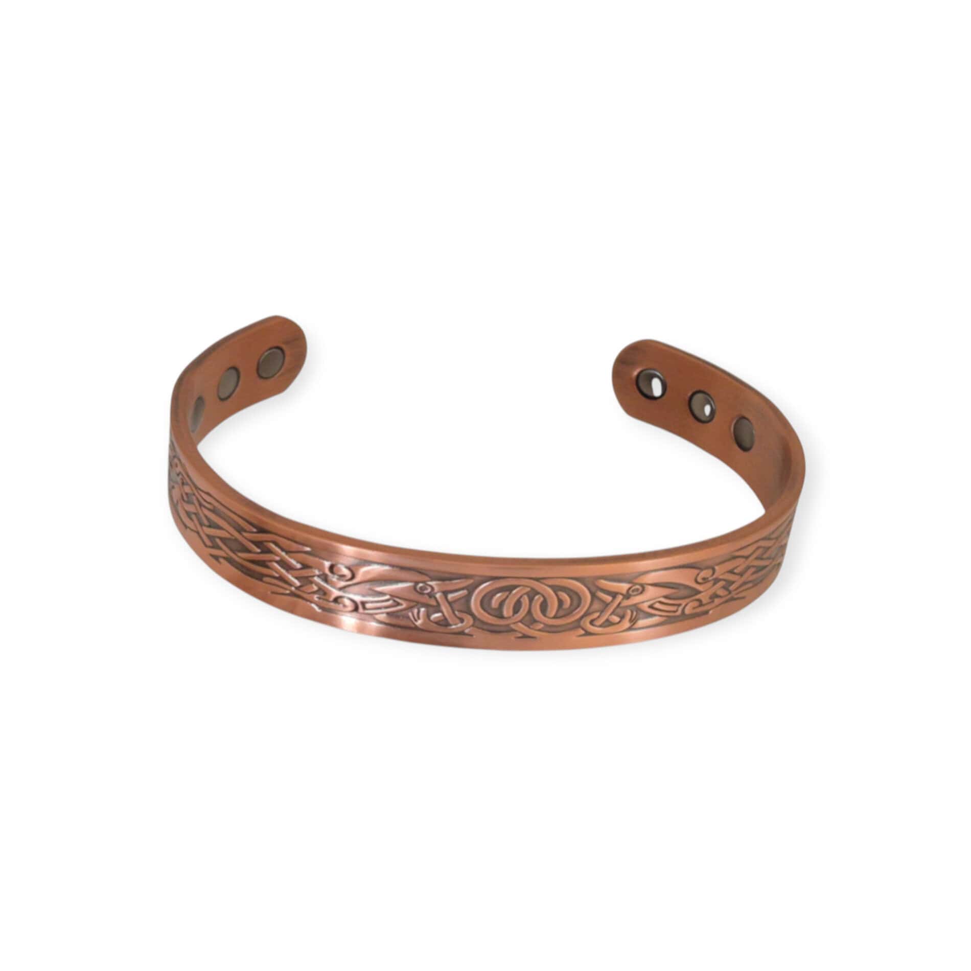 Magnetic Copper Bangle with Healing Magnets - Book of Kells - Irish Gifts
