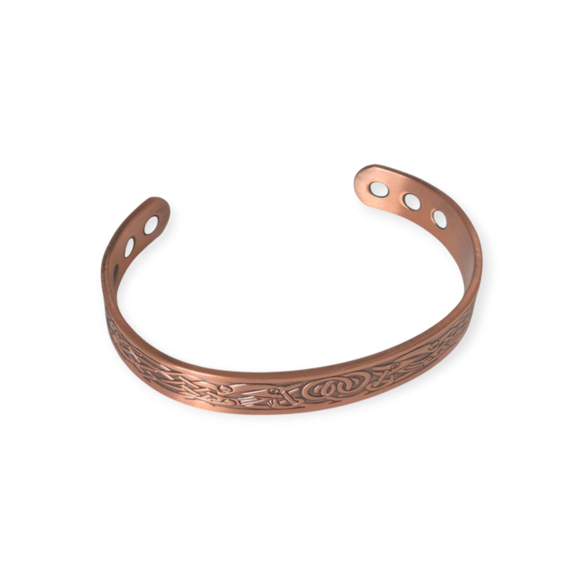 Magnetic Copper Bangle with Healing Magnets - Book of Kells - Irish Gifts - Image 1