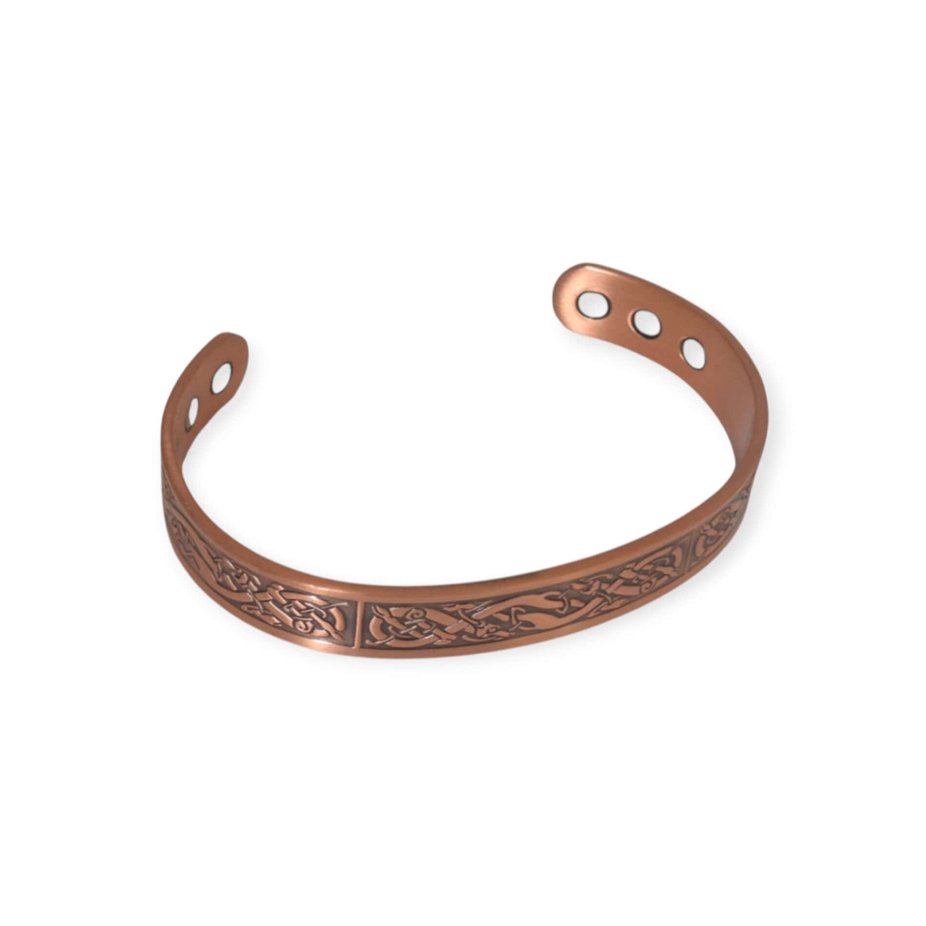 Copper Magnetic Bangle with Healing Magnets - Book of Kells - Irish Gifts - Image 1