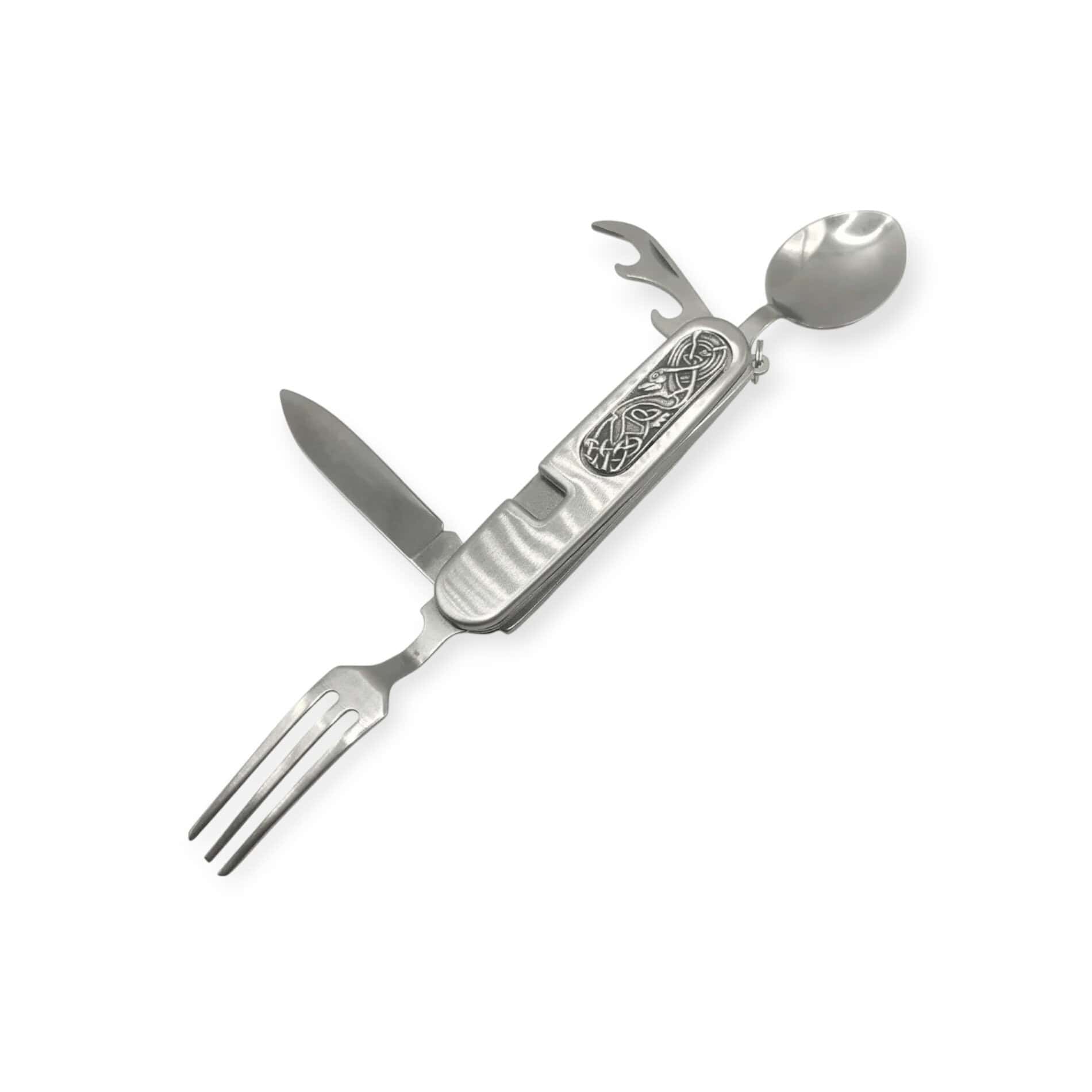 Book of Kells Camping Cutlery Tool – Handmade by Mullingar Pewter - Irish Bar/Guinness - Image 1