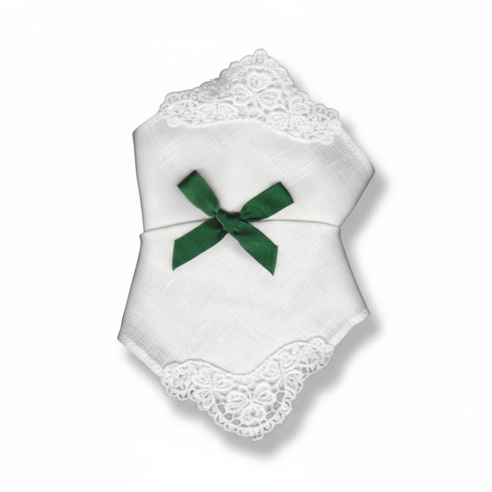 Women’s Irish Linen Handkerchiefs – Shamrock Lace 2 Pack - Baby & Christening Gifts