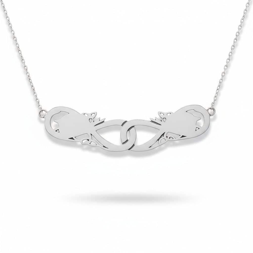 Silver Book of Kells Necklet with Celtic Birds – Fixed Chain 19” - Irish Gifts - Image 1