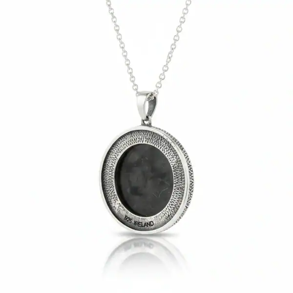 Connemara Marble Sterling Silver Round Pendant - Connemara Marble - Image 1