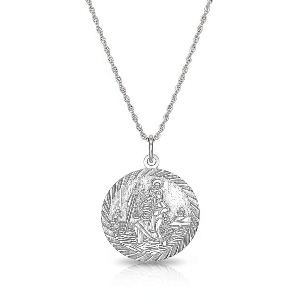 Silver St Christopher Medal Necklace – Patron Saint of Travellers - Irish Gifts