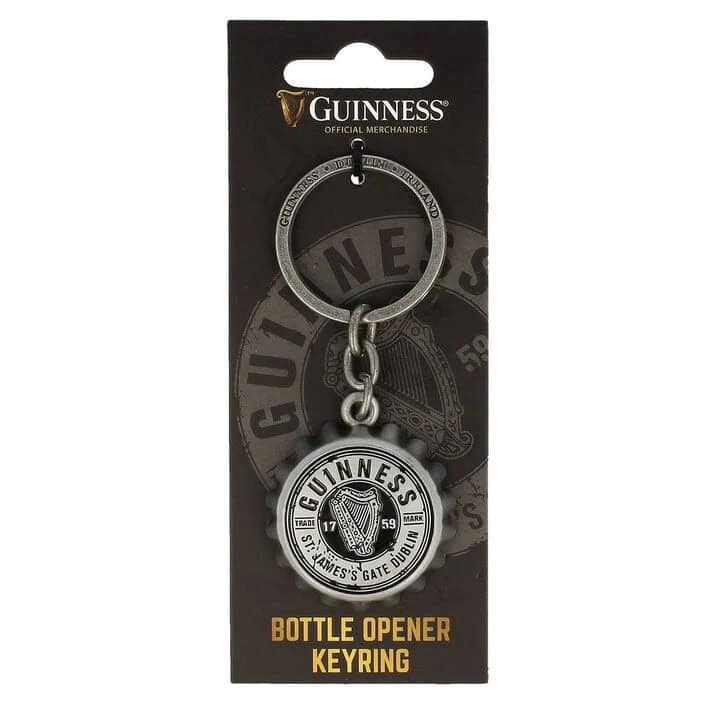 Guinness Bottle Top Keychain with Bottle Opener - Irish Bar/Guinness