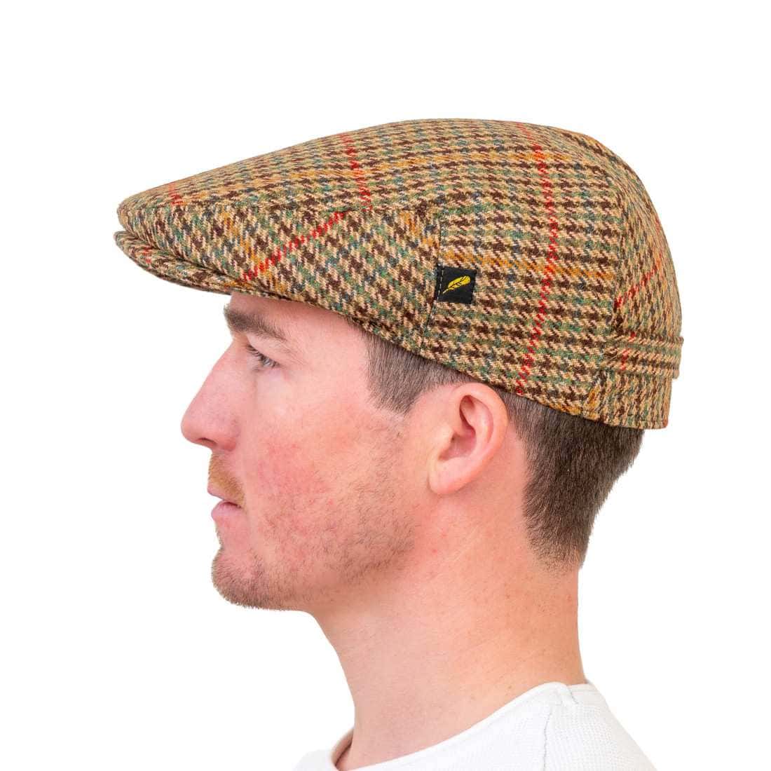 Brown Houndstooth Yorkshire Tweed Flat Cap | Dubliner Style - Hats | Caps | Clothing - Image 1