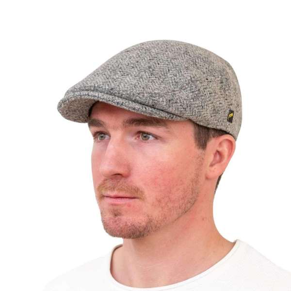 Silver Grey Donegal Tweed Dubliner Cap - Donegal Tweed
