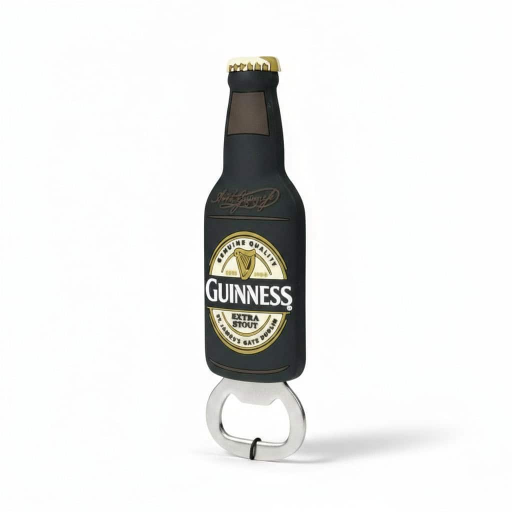 Guinness PVC Bottle Opener Magnet – Classic Bottle Design - Irish Bar/Guinness
