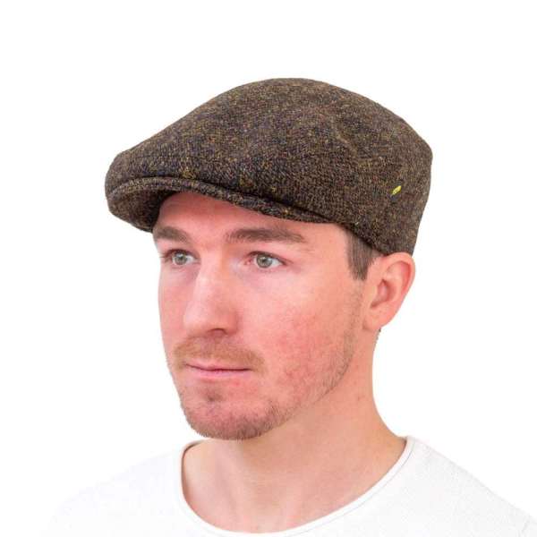 Harris Tweed Flat Cap – Plain Brown - Hats | Caps | Clothing