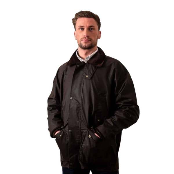 Men’s Waxed Jacket – Brown Wax | Classic Outdoor Style - Clothing Collection - Image 1