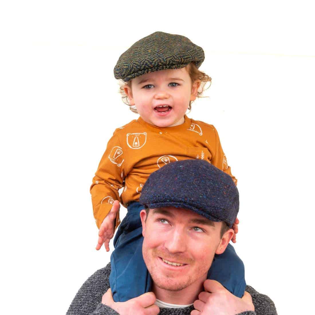 Navy Herringbone Kerry Tweed Child’s Cap - Hats | Caps | Clothing - Image 1