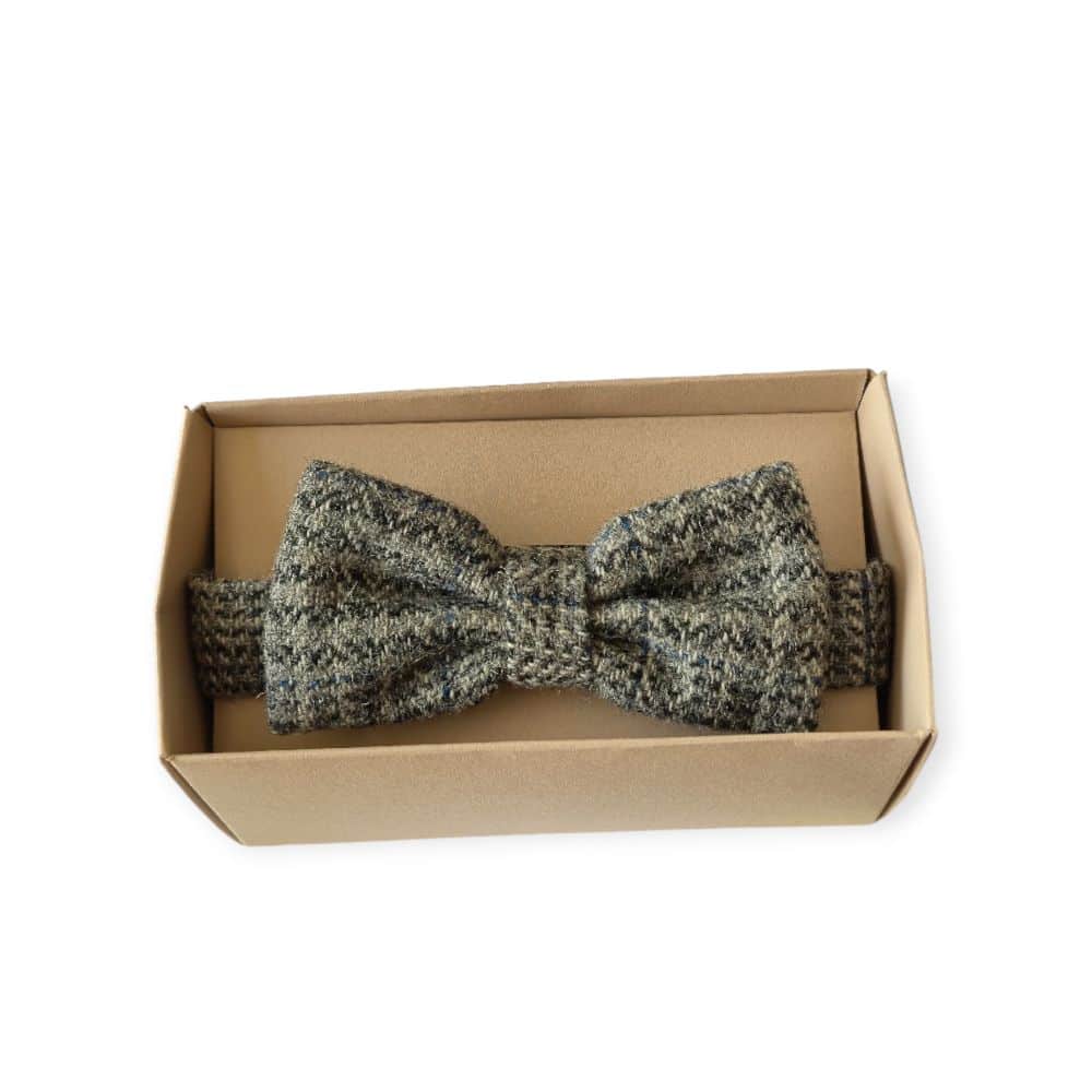 Donegal Tweed Grey Check Bow Tie – Hanna Hats - Hats | Caps | Clothing - Image 1