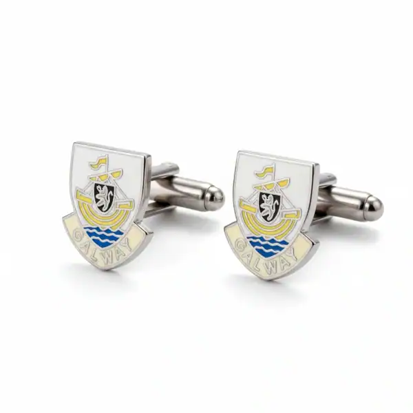 Galway Crest Cufflinks – City & County Emblem - Irish Gifts