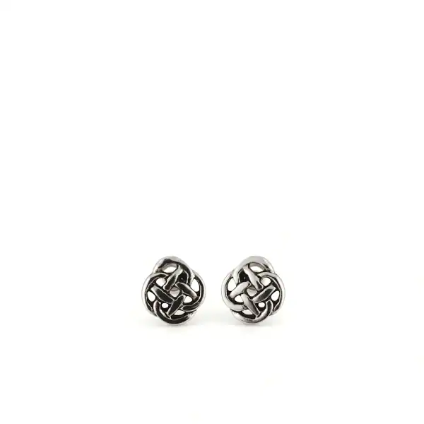 Sterling Silver Small Round Celtic Knot Stud Earrings - Irish Gifts