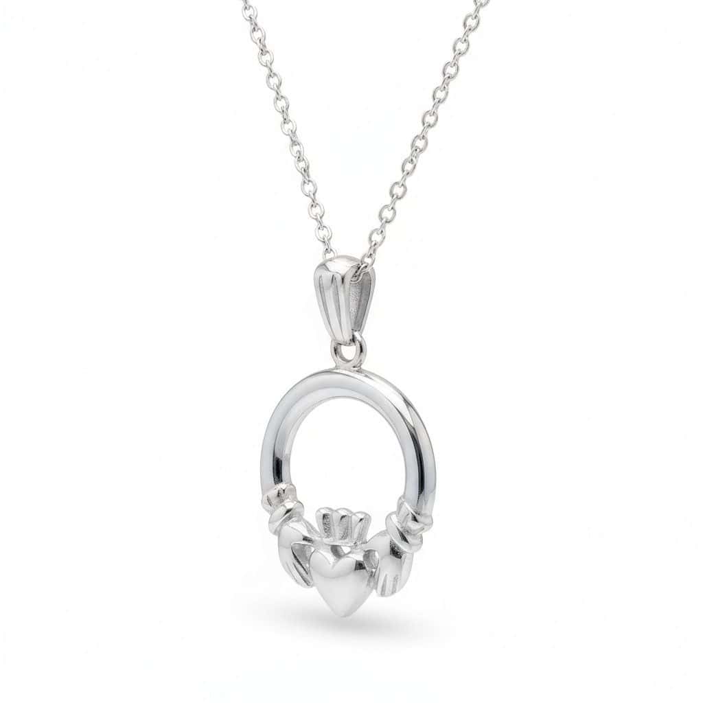 Small Sterling Silver Claddagh Pendant by Fadó Jewellers - Irish Gifts