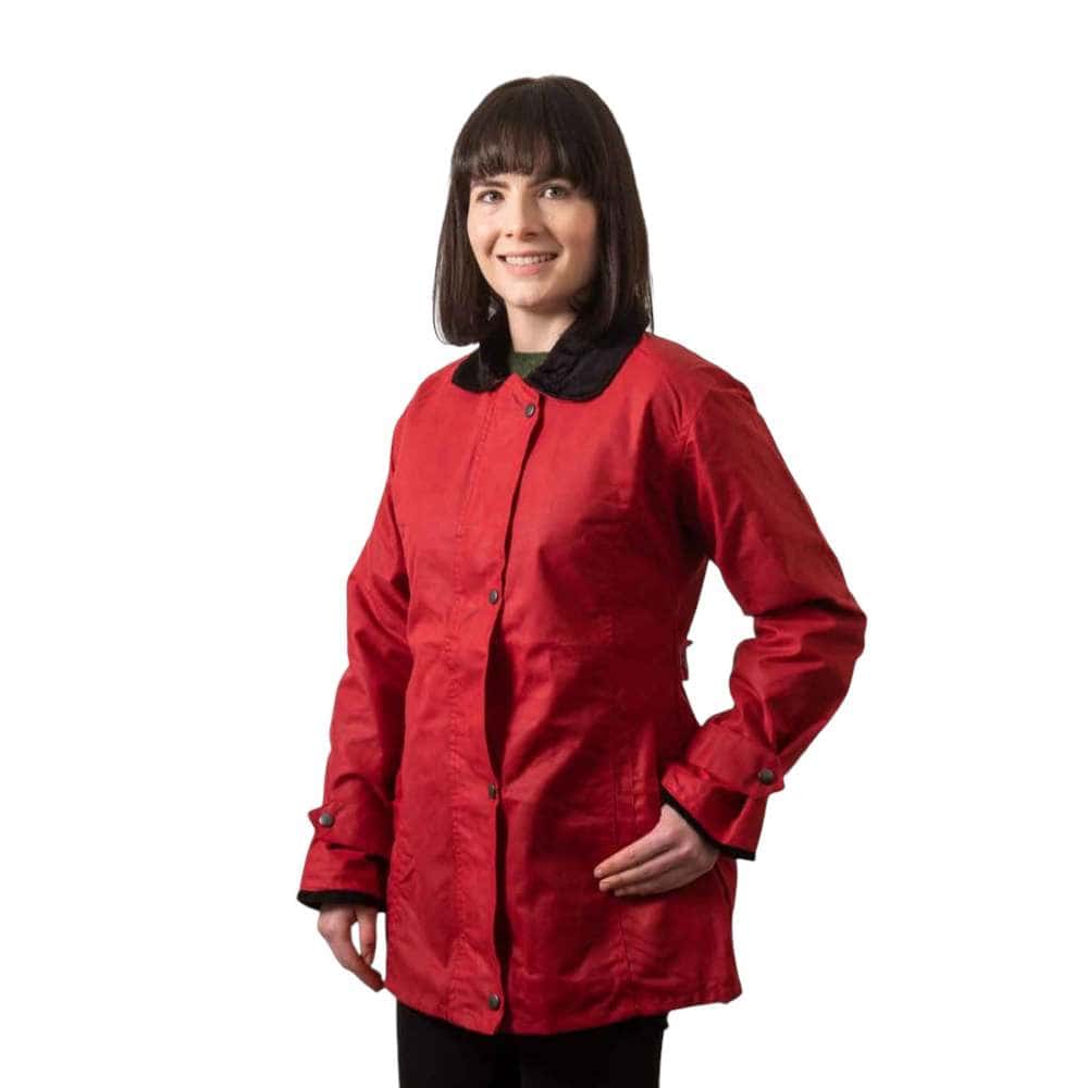 Women’s Waxed Jacket – Red Wax | Midi-Length Country Statement - Clothing Collection - Image 2
