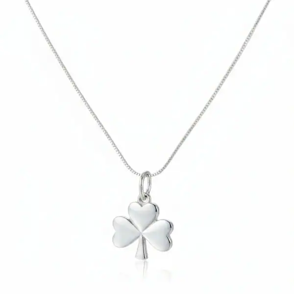 Sterling Silver Small Shamrock Pendant - Irish Gifts