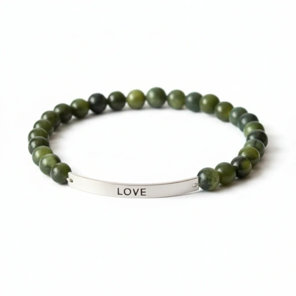 Connemara Marble Stretch Bracelet – Love Engraving - Connemara Marble