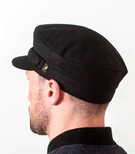 Black Melton Skipper Cap - Hatman of Ireland - Hats | Caps | Clothing - Image 1